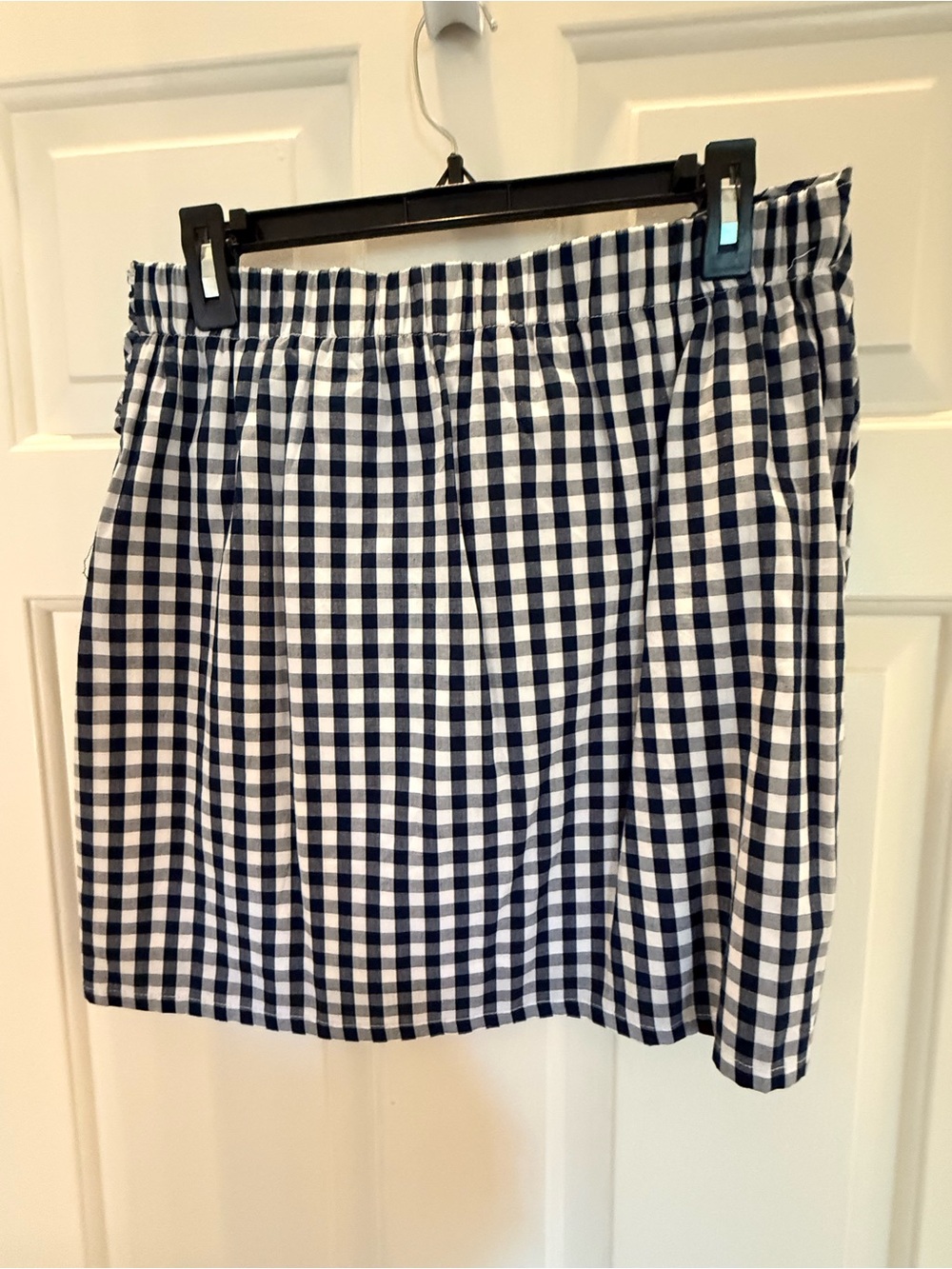 Skies are Blue Navy & White Gingham Wrap Skirt with Tie - Picture 2 of 5